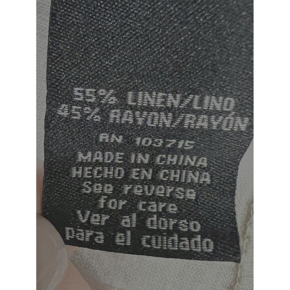 NWT ZAC & RACHEL Women Plus Size Split Neck Short Sleeve Linen Blend Blouse 3X - Picture 8 of 9